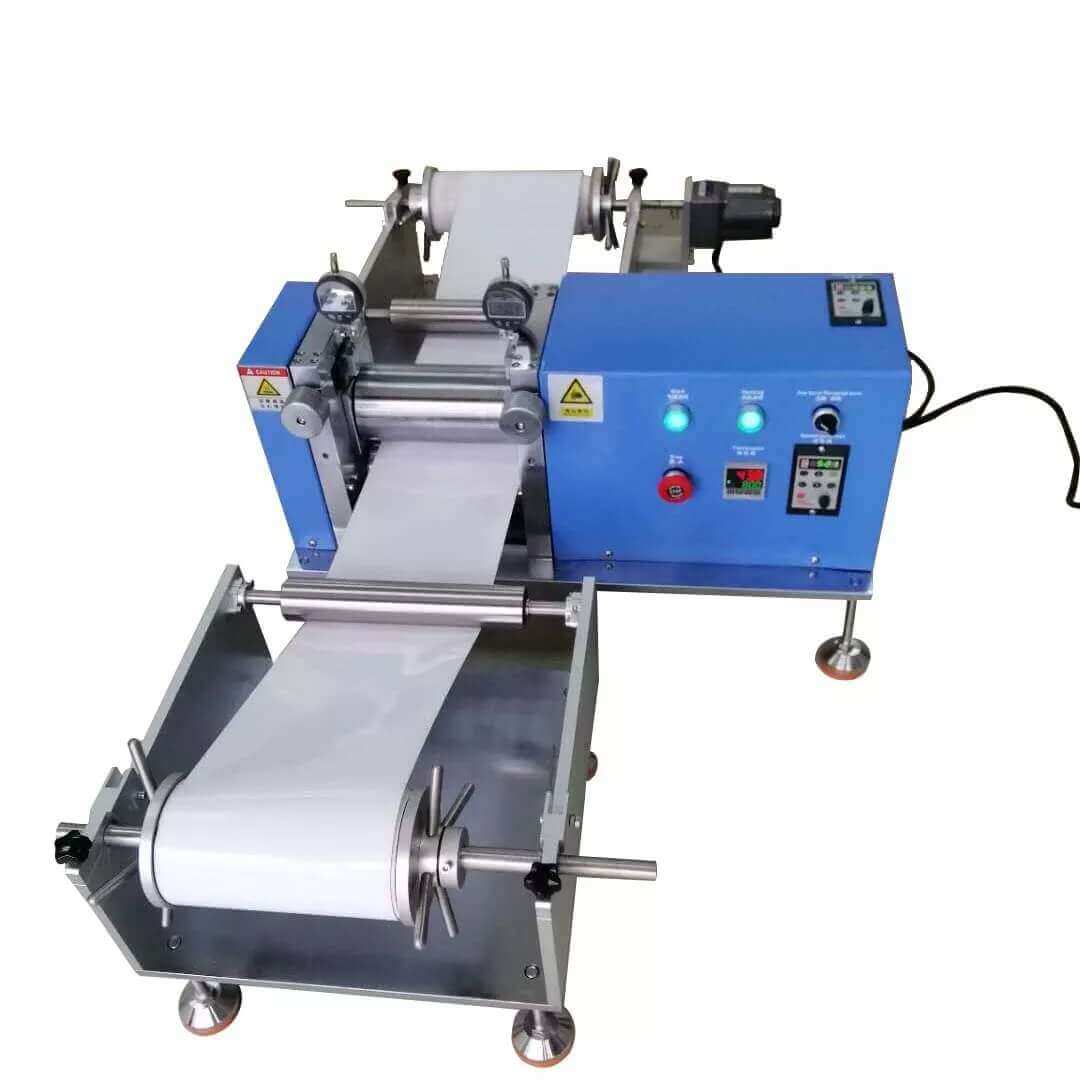 Roll to Roll Pressure Controlled Rolling Press for Battery Electrodes with Feeding and Winding Devices